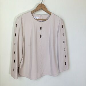 Akris Punto Oval Cutout 3/4 Length‎ Sleeve Top